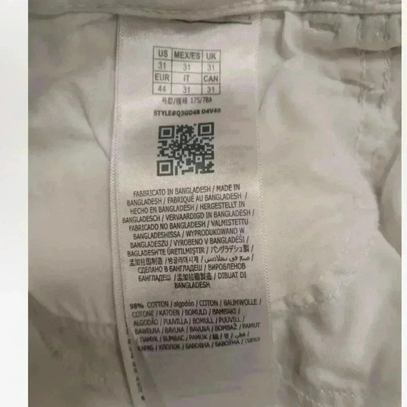 Guess White Rolled Cuff Distressed High Rise Shorts Size 31 - Picture 12 of 14